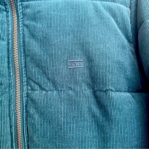Levis LINED CORDUROY ZIP UP PUFFER JACKET IN TEAL - Picture 11 of 11